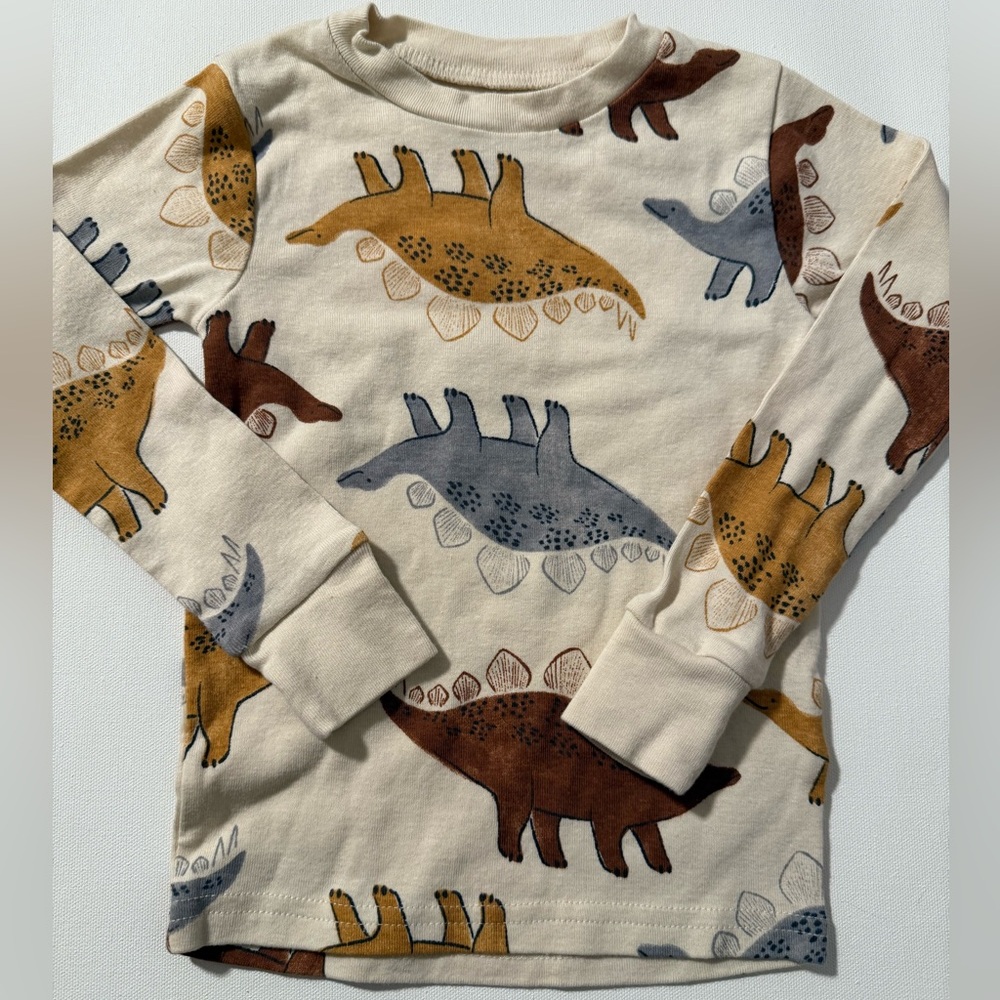 Carters 3T Long Sleeve Dinosaur Shirt, Neutral Colors NWOT, 100% cotton